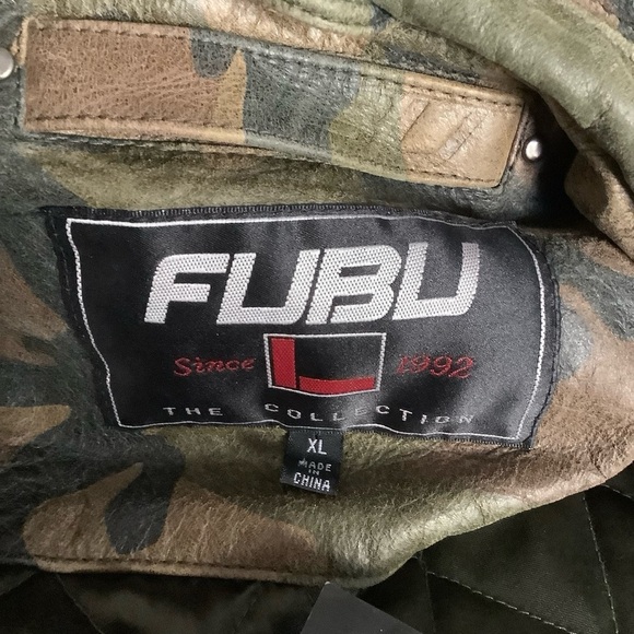 🔥FUBU Men's Camouflage Leather Jacket RARE FIND!!!!!!!! - Picture 7 of 13